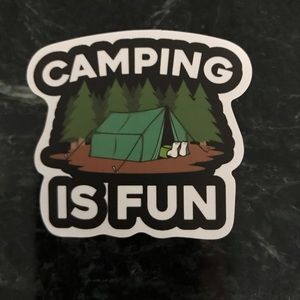 Camping Is Fun Sticker for Laptop, Tablet or Car